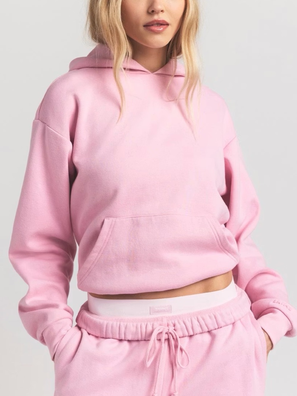 SKIMS Cotton Fleece Hoodie Halite Pink Size XS